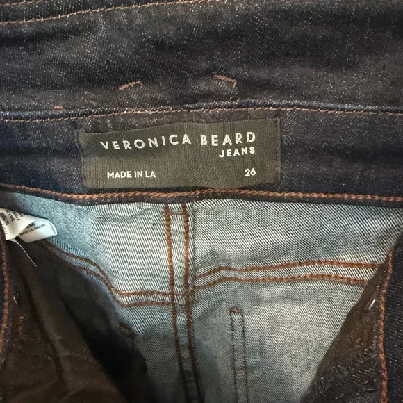 Veronica Beard Sheridan Belted Notched Waist Bell Bottom Jeans - Picture 8 of 10